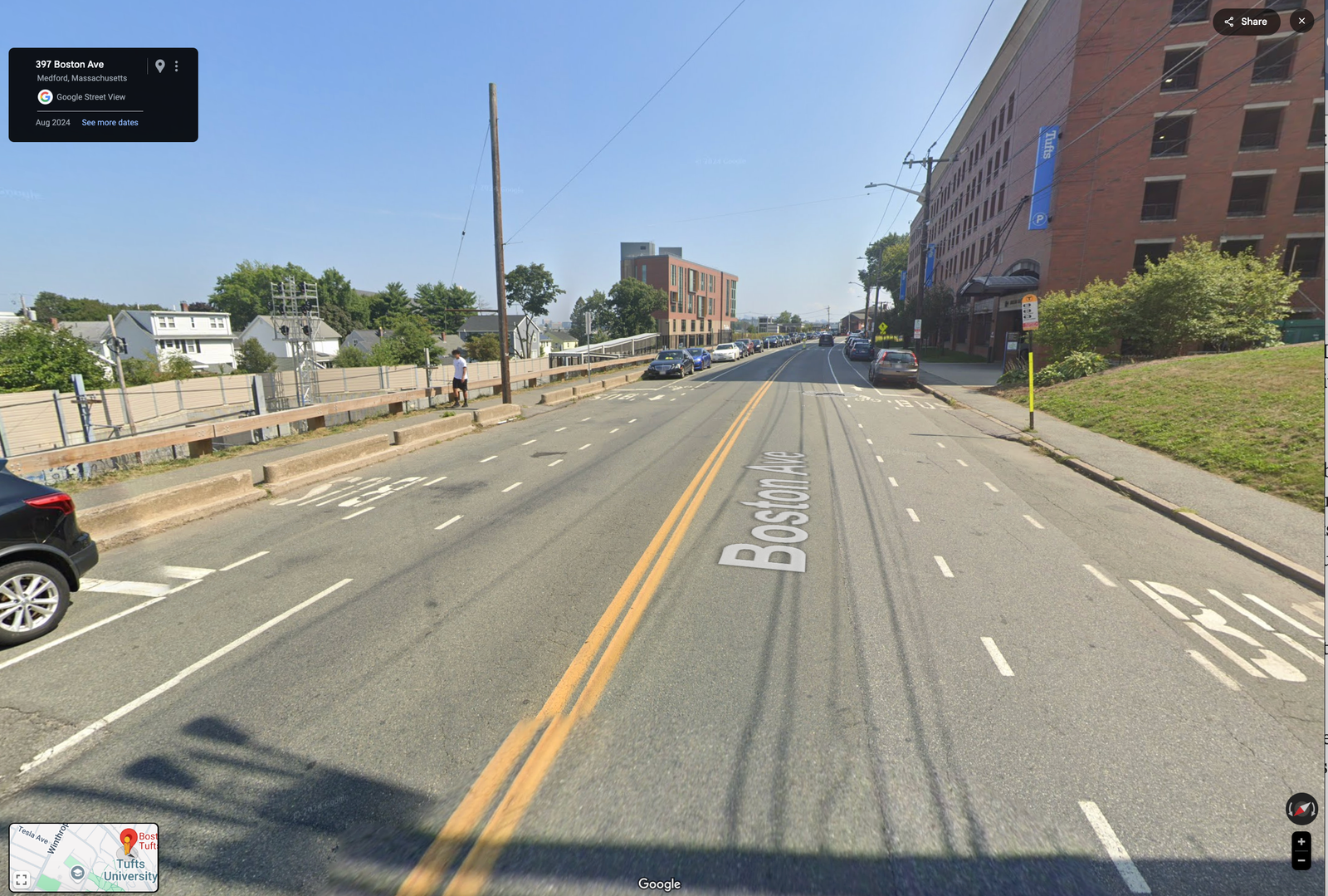 View of Boston
              Avenue bus stop